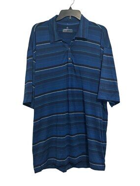 Nike Golf Mens Fit Dry Blue Striped Polo Shirt Size L